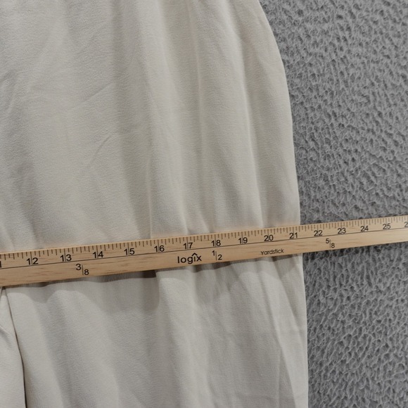 Eileen Fisher Silk Crepe Tapered Leg Ankle Pants XL Beige Womens Lightweight - Picture 8 of 13